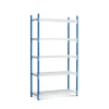 PROREGAL Fachbodenregal Maximus Pro HxBxT 220 x 125 x 60 cm 5 Ebenen Offener Fachboden Fachlast 248 kg Lichtblau-Lichtgrau