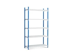 PROREGAL Fachbodenregal Maximus Pro HxBxT 220 x 125 x 60 cm 5 Ebenen Offener Fachboden Fachlast 248 kg Lichtblau-Lichtgrau