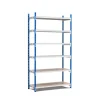 PROREGAL Fachbodenregal Maximus HxBxT 240 x 125 x 60 cm 6 Ebenen Spanplatten-Fachboden Fachlast 152 kg Lichtblau-Lichtgrau