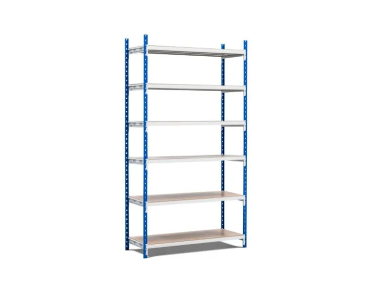PROREGAL Fachbodenregal Maximus HxBxT 220 x 100 x 80 cm 6 Ebenen Spanplatten-Fachboden Fachlast 198 kg Lichtblau-Lichtgrau* Kunststoffregale