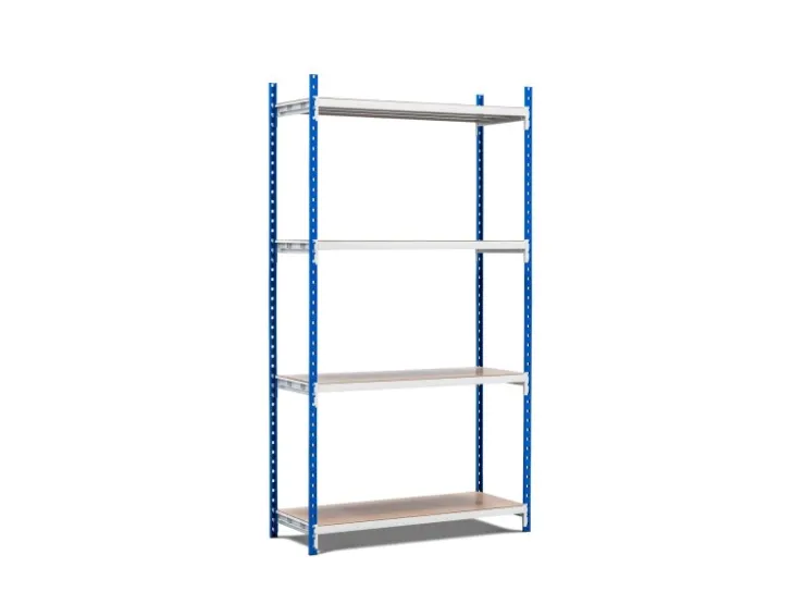 PROREGAL Fachbodenregal Maximus Pro HxBxT 240 x 125 x 120 cm 4 Ebenen Spanplatten-Fachboden Fachlast 248 kg Lichtblau-Lichtgrau