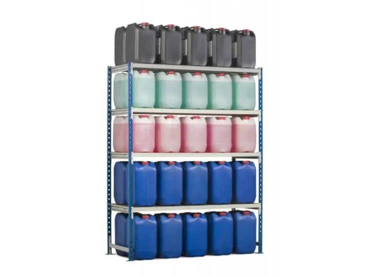PROREGAL Fachbodenregal Maximus Pro HxBxT 220 x 100 x 80 cm 4 Ebenen Offener Fachboden Fachlast 303 kg Lichtblau-Lichtgrau* Kunststoffregale