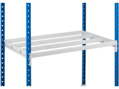 PROREGAL Fachbodenregal Maximus Pro HxBxT 220 x 100 x 80 cm 4 Ebenen Offener Fachboden Fachlast 303 kg Lichtblau-Lichtgrau* Kunststoffregale
