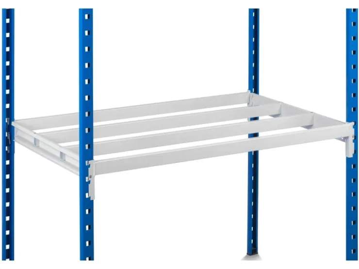PROREGAL Fachbodenregal Maximus Pro HxBxT 220 x 100 x 80 cm 4 Ebenen Offener Fachboden Fachlast 303 kg Lichtblau-Lichtgrau* Kunststoffregale