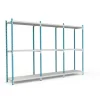 PROREGAL Fachbodenregal Maximus Pro HxBxT 300 x 100 x 50 cm 3 Ebenen Metallplatten-Fachboden Fachlast 286 kg Lichtblau-Lichtgrau