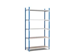 PROREGAL Fachbodenregal Maximus HxBxT200 x 150 x 68 cm 5 Ebenen Spanplatten-Fachboden Fachlast 110 kg Lichtblau-Lichtgrau* Kunststoffregale