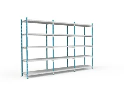 PROREGAL Fachbodenregal Maximus HxBxT 240 x 125 x 68 cm 5 Ebenen PVC-Fachboden Fachlast 152 kg Lichtblau-Lichtgrau* Kunststoffregale