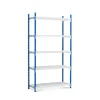 PROREGAL Fachbodenregal Maximus HxBxT 200 x 125 x 34 cm 5 Ebenen Offener Fachboden Fachlast 114 kg Lichtblau-Lichtgrau