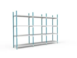 PROREGAL Fachbodenregal Maximus HxBxT 240 x 125 x 30 cm 4 Ebenen PVC-Fachboden Fachlast 114 kg Lichtblau-Lichtgrau* Kunststoffregale