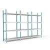 PROREGAL Fachbodenregal Maximus HxBxT200 x 100 x 30 cm 4 Ebenen PVC-Fachboden Fachlast 136 kg Lichtblau-Lichtgrau