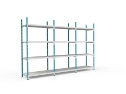 PROREGAL Fachbodenregal Maximus HxBxT200 x 100 x 30 cm 4 Ebenen PVC-Fachboden Fachlast 136 kg Lichtblau-Lichtgrau