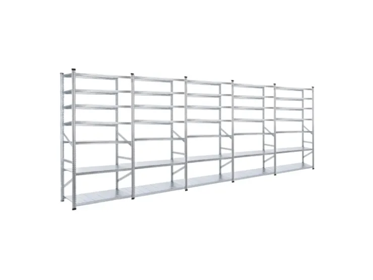 PROREGAL Fachbodenregal Proximo Stecksystem 250 x 450 x 32 cm 7 Ebenen Beidseitig Verzinkt