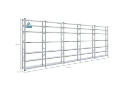 PROREGAL Fachbodenregal Proximo Stecksystem 250 x 450 x 32 cm 7 Ebenen Beidseitig Verzinkt
