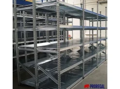 PROREGAL Fachbodenregal Proximo Stecksystem 250 x 450 x 32 cm 7 Ebenen Beidseitig Verzinkt