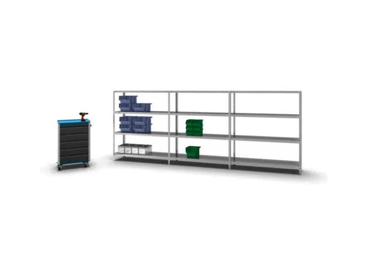 PROREGAL Fachbodenregal Schraubsystem Light-Duty Grundregal HxBxT 150 x 130 x 40 cm 4 Ebenen Fachlast 125 kg Beidseitig Nutzbar* Kellerregale