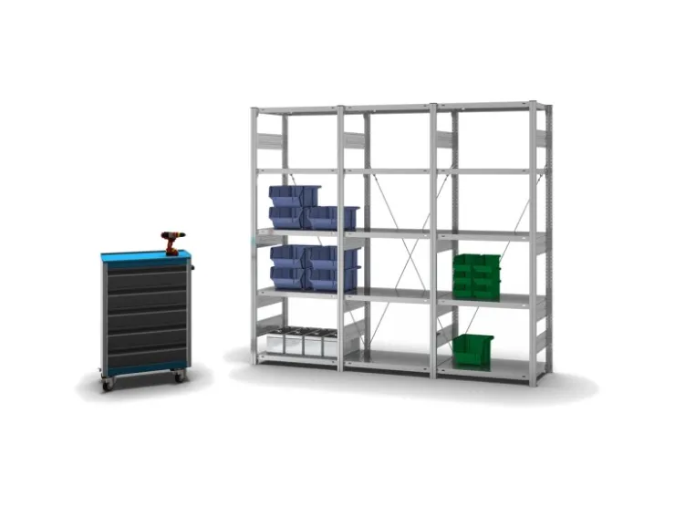 PROREGAL Fachbodenregal Stecksystem T-Profil Heavy-Duty Grundregal HxBxT 200 x 75 x 40 cm 5 Ebenen Fachlast 300 kg Einseitig Nutzbar