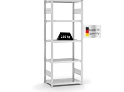 PROREGAL Fachbodenregal Stecksystem T-Profil Medium-Duty Grundregal HxBxT 200 x 75 x 40 cm 5 Ebenen Fachlast 225 kg Beidseitig Nutzbar* Kellerregale