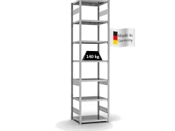 PROREGAL Fachbodenregal Stecksystem T-Profil Light-Duty Grundregal HxBxT 300 x 75 x 50 cm 7 Ebenen Fachlast 140 kg Beidseitig Nutzbar* Büroregale
