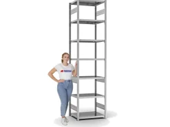 PROREGAL Fachbodenregal Stecksystem T-Profil Light-Duty Grundregal HxBxT 300 x 75 x 50 cm 7 Ebenen Fachlast 140 kg Beidseitig Nutzbar* Büroregale