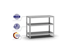 PROREGAL Fachbodenregal Schraubsystem Light-Duty Grundregal HxBxT 80 x 100 x 40 cm 3 Ebenen Fachlast 125 kg Beidseitig Nutzbar