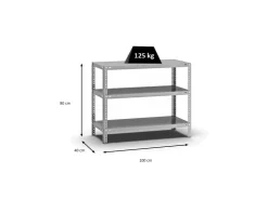 PROREGAL Fachbodenregal Schraubsystem Light-Duty Grundregal HxBxT 80 x 100 x 40 cm 3 Ebenen Fachlast 125 kg Beidseitig Nutzbar