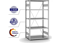 PROREGAL Fachbodenregal Stecksystem T-Profil Light-Duty Grundregal HxBxT 200 x 100 x 60 cm 5 Ebenen Fachlast 140 kg Einseitig Nutzbar