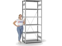 PROREGAL Fachbodenregal Stecksystem T-Profil Light-Duty Grundregal HxBxT 250 x 100 x 50 cm 6 Ebenen Fachlast 140 kg Einseitig Nutzbar