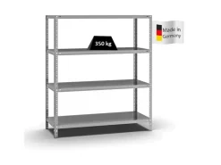 PROREGAL Fachbodenregal Schraubsystem Heavy-Duty Grundregal HxBxT 150 x 130 x 50 cm 4 Ebenen Fachlast 350 kg Beidseitig Nutzbar* Büroregale