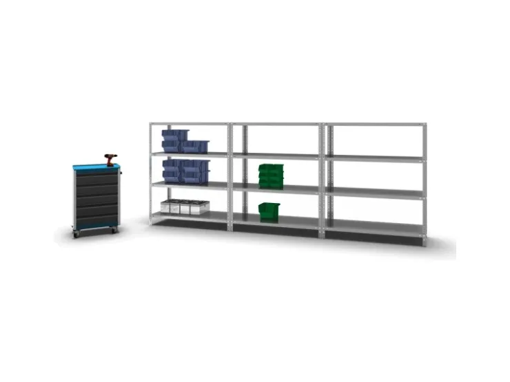 PROREGAL Fachbodenregal Schraubsystem Heavy-Duty Grundregal HxBxT 150 x 130 x 50 cm 4 Ebenen Fachlast 350 kg Beidseitig Nutzbar* Büroregale
