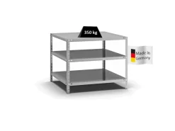 PROREGAL Fachbodenregal Schraubsystem Heavy-Duty Grundregal HxBxT 80 x 100 x 80 cm 3 Ebenen Fachlast 350 kg Beidseitig Nutzbar