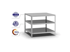 PROREGAL Fachbodenregal Schraubsystem Heavy-Duty Grundregal HxBxT 80 x 100 x 80 cm 3 Ebenen Fachlast 350 kg Beidseitig Nutzbar