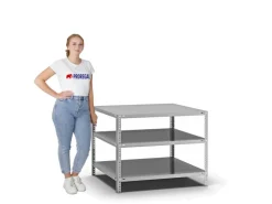 PROREGAL Fachbodenregal Schraubsystem Heavy-Duty Grundregal HxBxT 80 x 100 x 80 cm 3 Ebenen Fachlast 350 kg Beidseitig Nutzbar