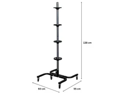 PROREGAL Fahrbarer Felgenbaum CARRERO XL Für 4 Autoreifen Bis 295 mm HxBxT 118 x 85 x 58 cm Schwarz Reifenständer