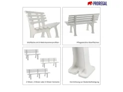 PROREGAL Gartenbank Antigua 2 Sitzer HxBxT 74 x 120 x 54 cm Witterungskunststoff & UV Beständiger Kunststoff Parkbank Sitzbank* Sitzbänke