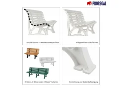 PROREGAL Gartenbank Jamaika 3 Sitzer HxBxT 80 x 150 x 64cm Witterungskunststoff & UV Beständiger Kunststoff Parkbank Sitzbank