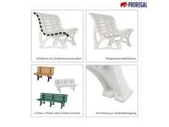 PROREGAL Gartenbank Jamaika 4 Sitzer HxBxT 80 x 200 x 64 cm Witterungskunststoff & UV Beständiger Kunststoff Parkbank Sitzbank* Sitzbänke