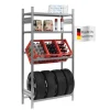 PROREGAL Getränkekisten- & Reifenregal Chiemsee Tire Made in Germany HxBxT 200 x 106 x 43,5 cm 3 Kisten auf 1 Ebene & 4 Reifen & 2 Boards Verzinkt
