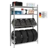 PROREGAL Getränkekisten- & Reifenregal Chiemsee Tire Made in Germany HxBxT 200 x 136 x 43,5 cm 4 Kisten auf 1 Ebene & 4 Reifen & 2 Boards Verzinkt* Weitere Regale