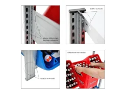 PROREGAL Getränkekisten- & Reifenregal Chiemsee Tire Made in Germany HxBxT 200 x 136 x 43,5 cm 4 Kisten auf 1 Ebene & 4 Reifen & 2 Boards Verzinkt* Weitere Regale