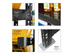PROREGAL Getränkekistenregal Gaardasee HxBxT 180 x 160 x 30 cm 6 Kisten & 5 Boards Schwarz Freistehend Kistenständer Getränkeregal* Kellerregale