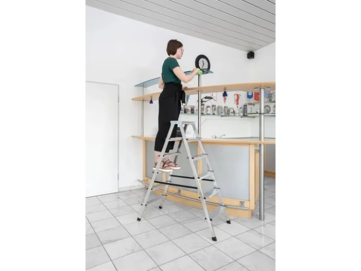 PROREGAL Haushaltsleiter Beidseitig Begehbar 2 x 6 Stufen