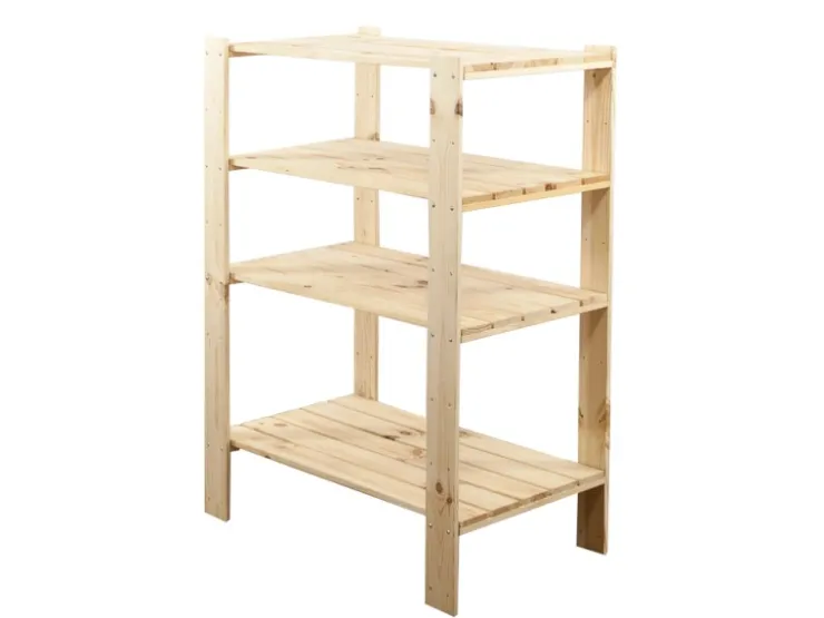 PROREGAL Holzregal Woodland HxBxT 166,4 x 80 x 50 cm Fachlast 120 kg 5 Fachboden Kiefernholz Natur