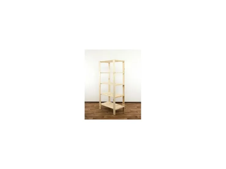 PROREGAL Holzregal Woodland HxBxT 166,4 x 80 x 50 cm Fachlast 120 kg 5 Fachboden Kiefernholz Natur