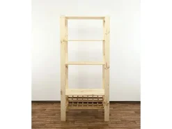 PROREGAL Holzregal Woodland HxBxT 166 x 80 x 50 cm Fachlast 120 kg 4 Fachboden & 2 Flaschenebenen Kiefernholz Natur* Holzregale