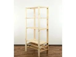 PROREGAL Holzregal Woodland HxBxT 166 x 80 x 50 cm Fachlast 120 kg 4 Fachboden & 2 Flaschenebenen Kiefernholz Natur* Holzregale