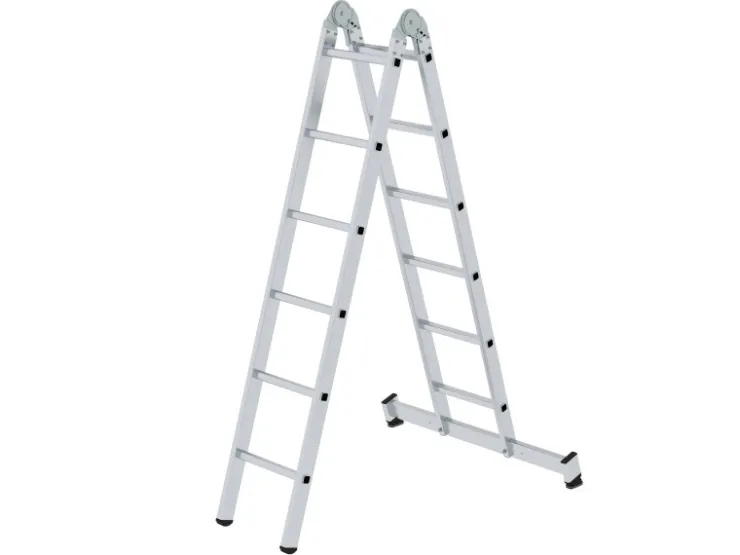 PROREGAL Klappleiter 2-Teilig mit Traverse 2 x 6 Sprossen