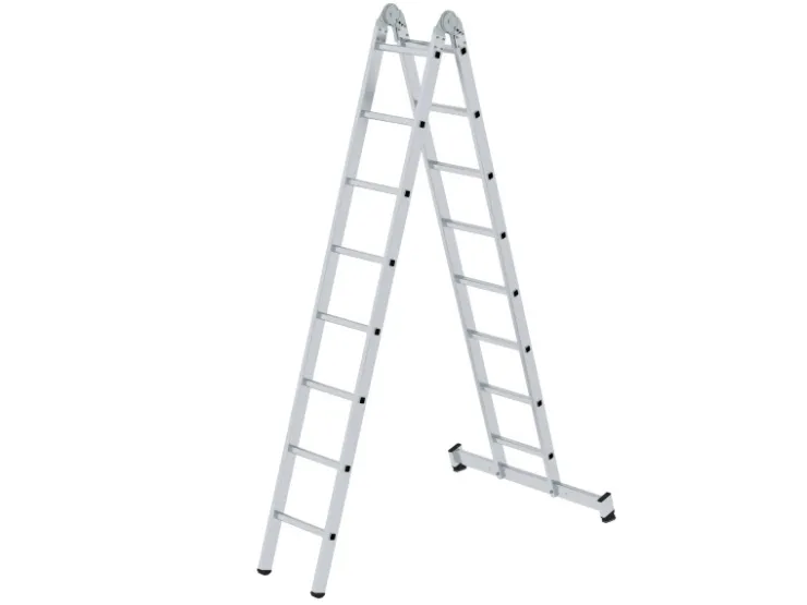 PROREGAL Klappleiter 2-Teilig mit Traverse 2 x 8 Sprossen