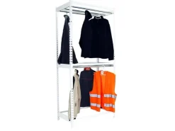 PROREGAL Kleiderstangenregal Metal Doppel HxBxT 300 x 120 x 75 cm Weiß Kleiderständer Garderobe Klamottenregal Stangenregal Regal* Garderoben
