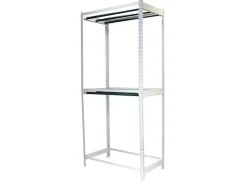 PROREGAL Kleiderstangenregal Metal Doppel HxBxT 300 x 120 x 75 cm Weiß Kleiderständer Garderobe Klamottenregal Stangenregal Regal* Garderoben