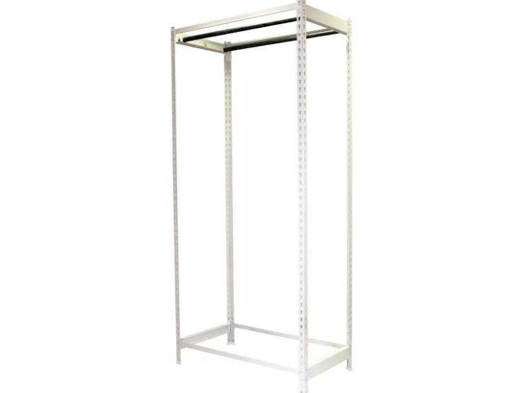PROREGAL Kleiderstangenregal Metal Einzel HxBxT 200 x 90 x 50 cm Weiß Kleiderständer Garderobe Klamottenregal Stangenregal Regal* Garderoben